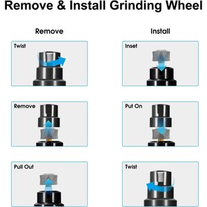 PATPET N60 6-Speed Electric Rechargeable Cat & Dog Nail Grinder, Army Green