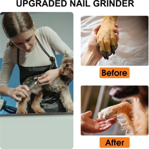 PATPET N60 6-Speed Electric Rechargeable Cat & Dog Nail Grinder, Army Green