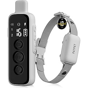 PATPET NFC ID Pet Tag & P650 1000-ft Remote Dog Training Shock Collar, Gray