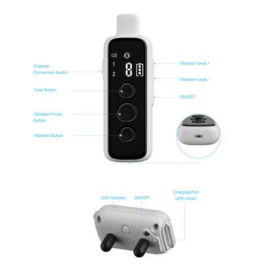 Show full view: PATPET NFC Pet ID Tag & P651 1000-ft Vibration & Beep Remote Dog Training Collar, Gray, 2 count slide 7 of 9