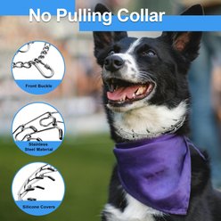 PATPET No Pull Prong Training Pinch Dog Collar, Silver, 20-in neck, 3.0-mm wide slide 2 of 7