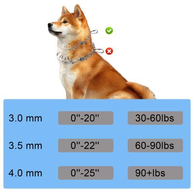 Show full view: PATPET No Pull Prong Training Pinch Dog Collar, Silver, 20-in neck, 3.0-mm wide slide 6 of 9