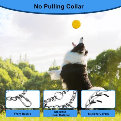 Show full view: PATPET No Pull Prong Training Pinch Dog Collar, Silver, 22-in neck, 3.5-mm wide slide 3 of 10