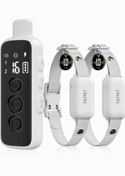 PATPET No Shock Remote Waterproof Rechargeable Dog Training E-Collar, Grey, 2 count