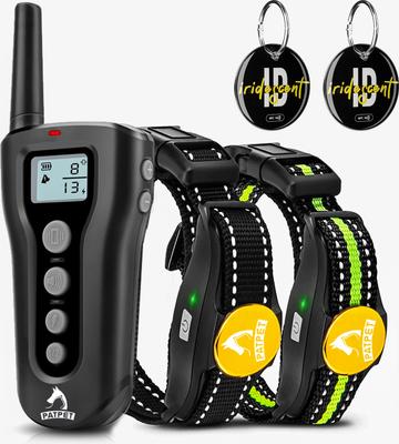 Show full view: PATPET P320B NFC ID Pet Tag & 1000-ft Remote Dog Training Collar, Black, 2 count slide 1 of 10