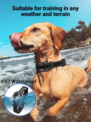 Show full view: PATPET P325 2000FT NFC ID Tag Small Shock Anti Bark with Remote Control Waterproof Dog Training Collar, Black slide 4 of 10