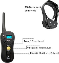 PATPET P610 600M Premium Waterproof Remote Medium & Large Dog Training Collar, Black slide 2 of 8