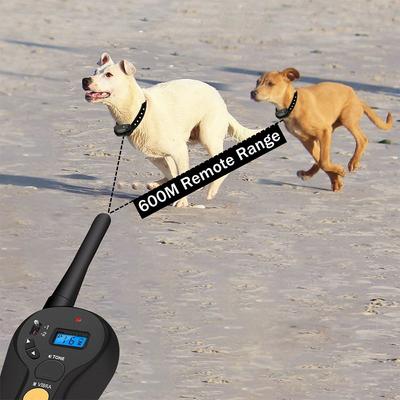 Show full view: PATPET P610 600M Premium Waterproof Remote Medium & Large Dog Training Collar, Black slide 6 of 9
