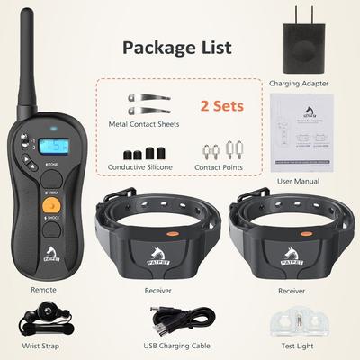 Show full view: PATPET P620B 2000-foot Adult Dog Training Shock Collar with Remote, Medium/Large, 2 count slide 8 of 9