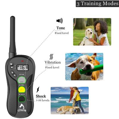 Show full view: PATPET P640 Outdoor Remote Dog Training Shock Collar, 1000M slide 4 of 11
