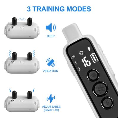 Show full view: PATPET P650 Anti-Bark & Remote Dog Training Collar, White, 2 count slide 2 of 10
