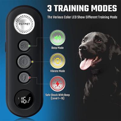 Show full view: PATPET P680 Lightweight Remote Dog Training Collar, Black, 1 count slide 2 of 10