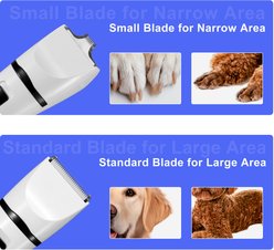 PATPET P920 Low Noise Cordless Paws, Eyes, Ears & Face Grooming Trimmer Dog & Cat Clipper with Double Blades, White slide 2 of 8