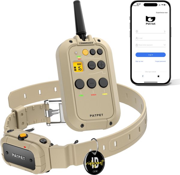 Show full view: PATPET P930 APP Bluetooth & Rechargeable Remote Training Dog Collar, Desert Grey slide 1 of 10