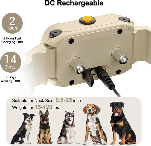 Show full view: PATPET P930 APP Bluetooth & Rechargeable Remote Training Dog Collar, Desert Grey slide 7 of 10