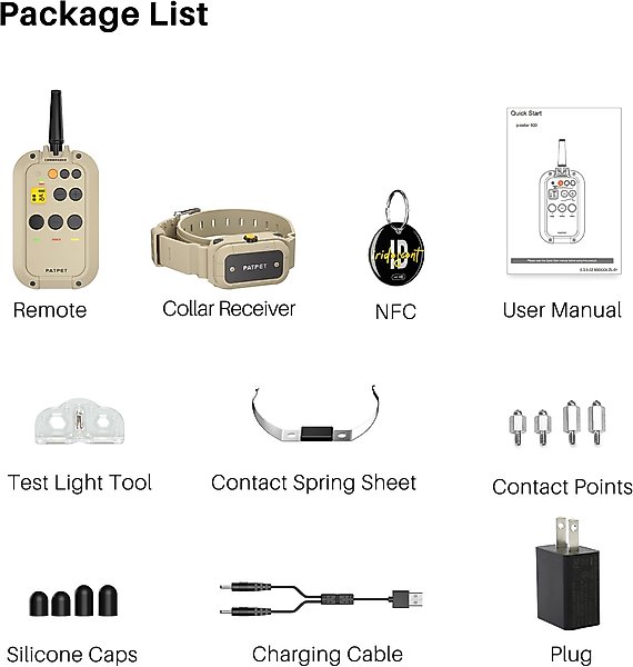 Show full view: PATPET P930 APP Bluetooth & Rechargeable Remote Training Dog Collar, Desert Grey slide 9 of 10