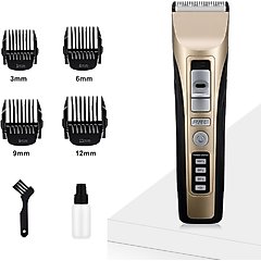 PATPET P930 Rechargeable Five-Level Speed Regulation Seat Pet Hair Grooming Clippers, Gold