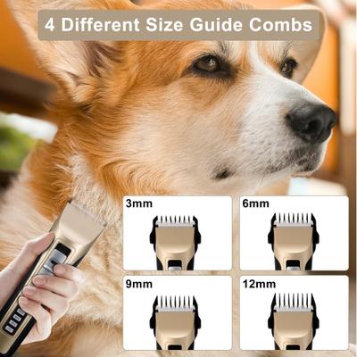 Show full view: PATPET P930 Rechargeable Five-Level Speed Regulation Seat Pet Hair Grooming Clippers, Gold slide 3 of 9