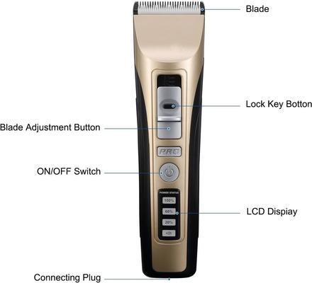 Show full view: PATPET P930 Rechargeable Five-Level Speed Regulation Seat Pet Hair Grooming Clippers, Gold slide 7 of 9