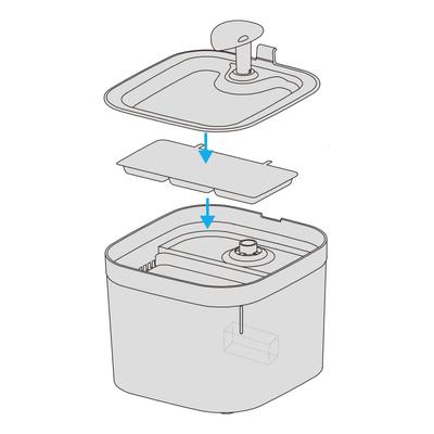 Show full view: PATPET Pet Water Fountain & Cat Water Dispenser WF01 Replacement Filters, 5 count slide 2 of 5
