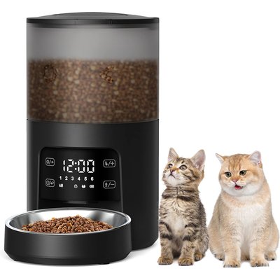 PATPET PATPET PF02 Timed Automatic Food Feeder Smart Dispenser for Cats & Dogs, Black