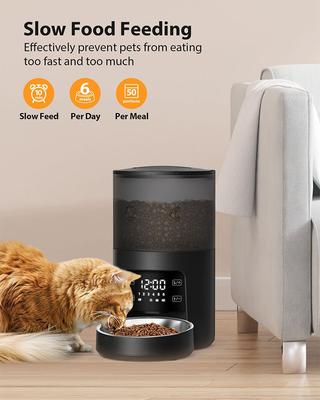 Show full view: PATPET PF02 Timed Automatic Food Feeder Smart Dispenser for Cats & Dogs, Black slide 2 of 7