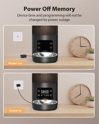 Show full view: PATPET PF02 Timed Automatic Food Feeder Smart Dispenser for Cats & Dogs, Black slide 4 of 7