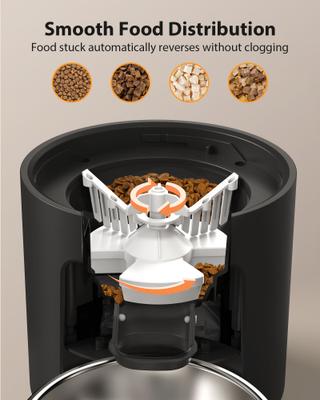 Show full view: PATPET PF02 Timed Automatic Food Feeder Smart Dispenser for Cats & Dogs, Black slide 5 of 7