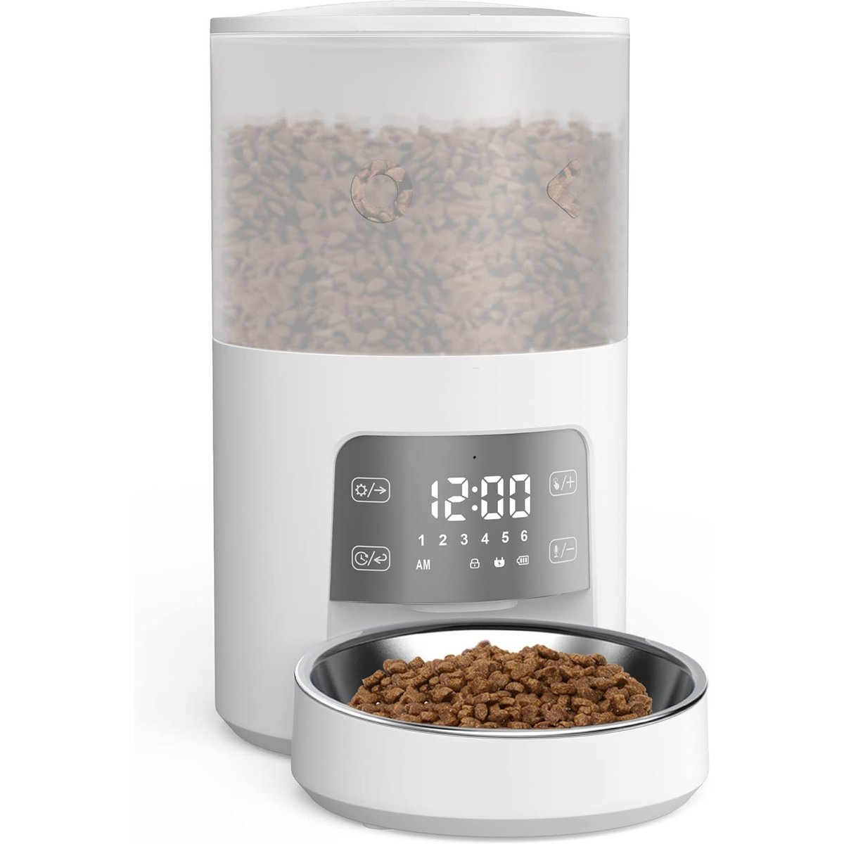 PATPET PF02 Timed Automatic Food Feeder Smart Dispenser for Cats & Dogs, White