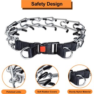 PATPET Quick Release Buckle Prong Training Pinch Dog Collar, 20-in neck, 3.0-mm wide