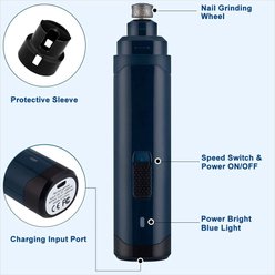 PATPET Steel Grit Dog & Cat Nail Grinder, Navy slide 2 of 6