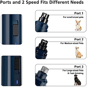 PATPET Steel Grit Dog & Cat Nail Grinder, Navy