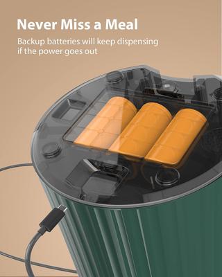 Show full view: PATPET Timed Automatic Dog & Cat Feeder with 10s Voice Recorder, 4-L, Green slide 6 of 10