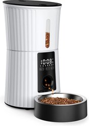 PATPET Timed Automatic Dog & Cat Feeder with 10s Voice Recorder, 4-L, White