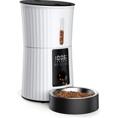 PATPET Timed Automatic Dog & Cat Feeder with 10s Voice Recorder, 4-L, White