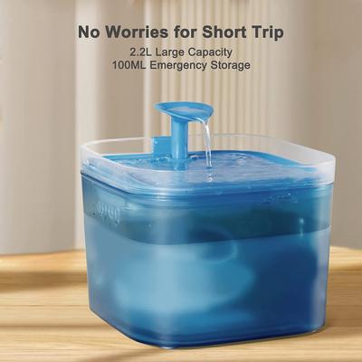 Show full view: PATPET Triple Filter Ultra Quiet Pump Cat & Dog Water Fountain Dispenser, Blue, 75-oz slide 7 of 10