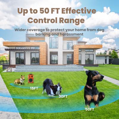 Show full view: PATPET U11 Auto Anti Bark Device Outdoor Ultrasonic Dog Bark Control, Orange slide 4 of 10