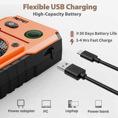 Show full view: PATPET U11 Auto Anti Bark Device Outdoor Ultrasonic Dog Bark Control, Orange slide 5 of 10