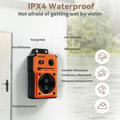 Show full view: PATPET U11 Auto Anti Bark Device Outdoor Ultrasonic Dog Bark Control, Orange slide 7 of 10