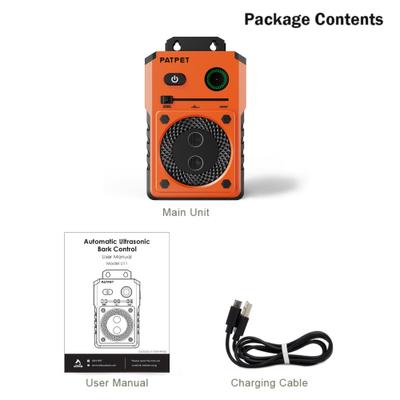 Show full view: PATPET U11 Auto Anti Bark Device Outdoor Ultrasonic Dog Bark Control, Orange slide 9 of 10