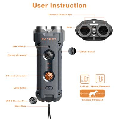 Show full view: PATPET U20 Enhanced Handheld Ultrasonic Bark Control Dog Repellent, Small slide 3 of 11
