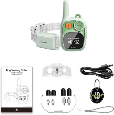 Show full view: PATPET Ultra Compact Dog Training Collar with Remote, IPX7 Waterproof & Rechargeable, Green slide 9 of 10