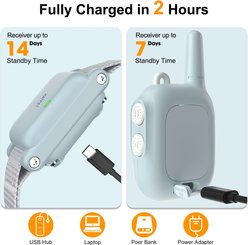 PATPET Ultra Compact Dog Training Collar with Remote, IPX7 Waterproof & Rechargeable, Small slide 2 of 9