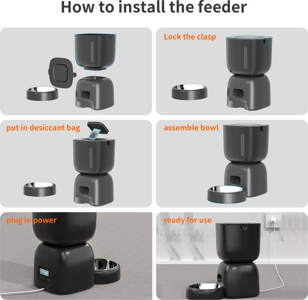 Show full view: PATPET Visual Triple Seal with 10S Voice Record Automatic Dog & Cat Feeder, 3-L slide 6 of 8