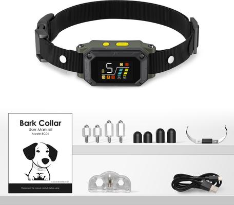 Show full view: PATPET Waterproof Smart Anti-Bark Dog Collar, Black/Green slide 8 of 9