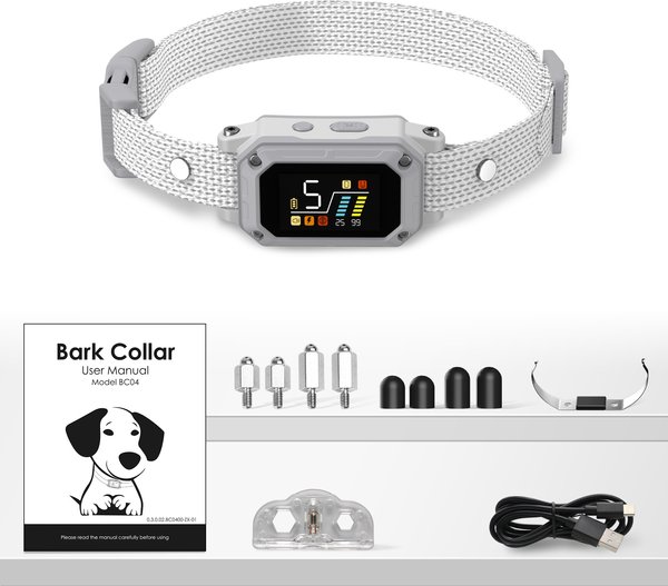 Show full view: PATPET Waterproof Smart Anti-Bark Dog Collar, Gray slide 8 of 9