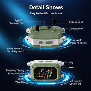 PATPET Waterproof Smart Anti-Bark Dog Collar, Green