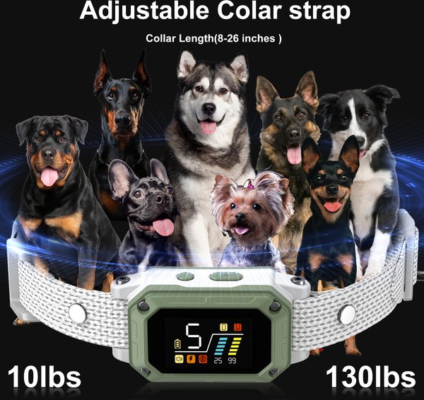 Show full view: PATPET Waterproof Smart Anti-Bark Dog Collar, Green slide 7 of 9