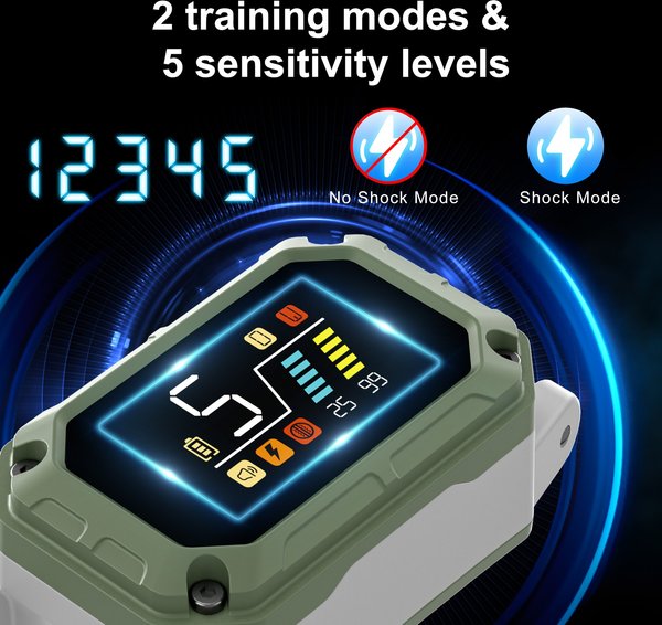 Show full view: PATPET Waterproof Smart Anti-Bark Dog Collar, Green slide 2 of 9