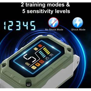 PATPET Waterproof Smart Anti-Bark Dog Collar, Green